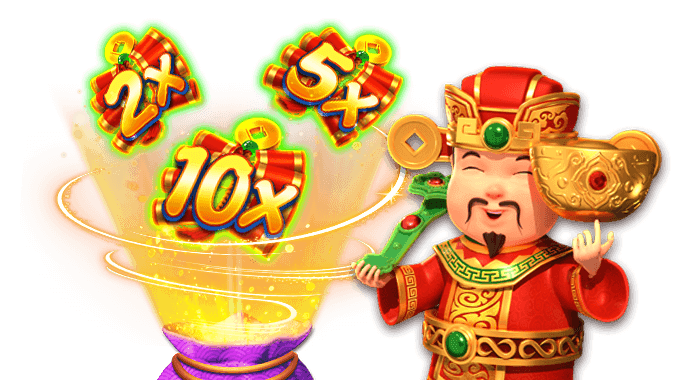 God of Wealth distributes red envelopes